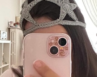 Star Crochet Cap, Lightweight Boho Summer Hat, Breathable Beach Festival Wear, skull cap