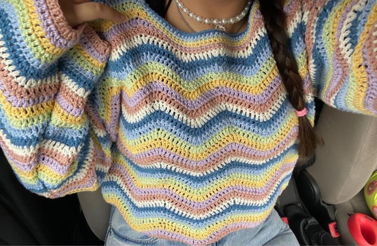 Tom Daleys Wavy Sweater Crochet Wavy Sweater Crochet Etsy Australia