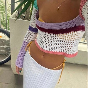 Scarlet & Sam crochet top, crochet top, hand knitted top, scarlet sam top