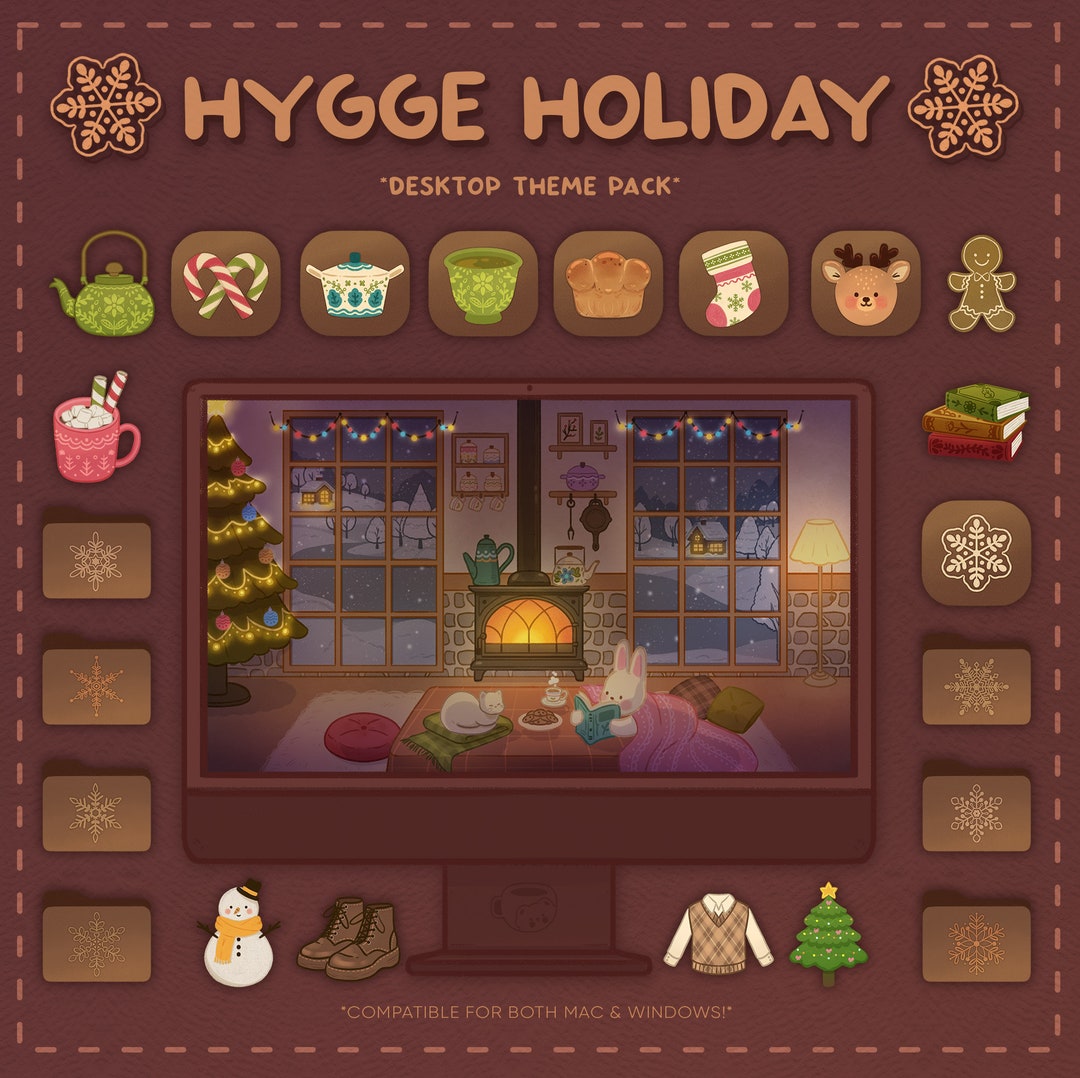 Hygge Holiday Desktop Theme: Mac & Windows Organizer (digital Download ...