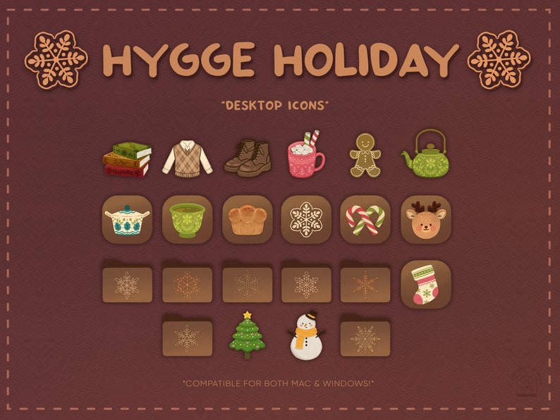 Hygge Holiday Desktop Theme: Mac & Windows Organizer (digital Download ...