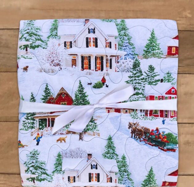 Christmas Quilt, Handmade Christmas Quilt, Santa Christmas Quilt, Santa