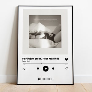 Poster di canzoni personalizzate/Poster stampabile/Poster di copertina di album/Decorazione da parete musicale/Stampa Spotify personalizzata