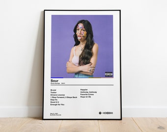 Olivia Rodrigo - Sour Album Poster/ Printable Poster / Album Cover Poster / Music Gift / Music Wall Decor / Album Art