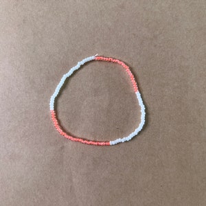 Argo Beaded Bracelet Small Orange + White