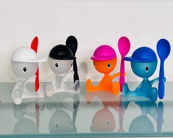 Alessi - Cico Egg Cups & Spoons (4 pcs) - Designer Stefano Giovannoni