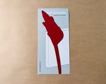 Bindewerk Bookmark Red Reading Rat