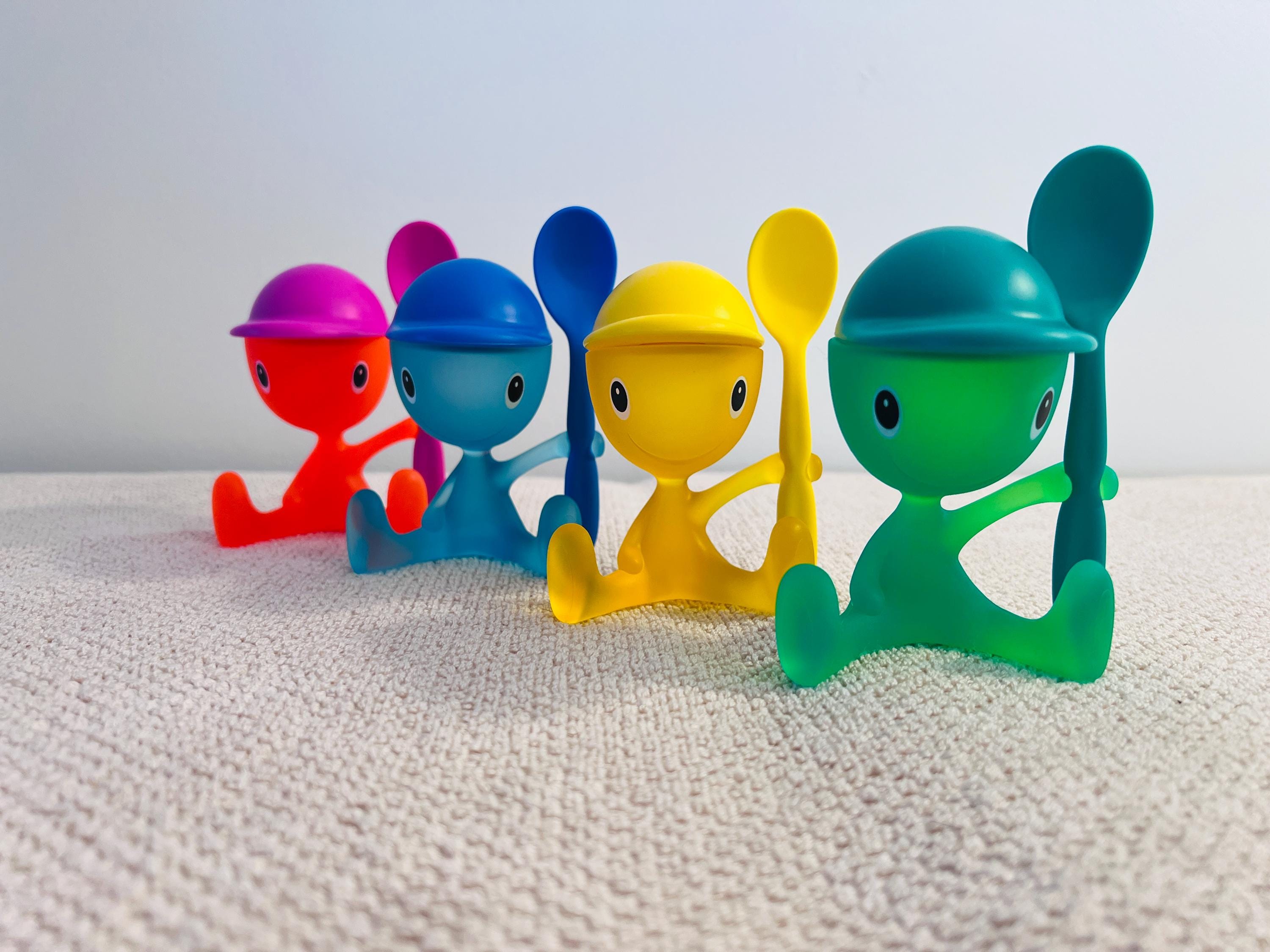 ALESSI  EGG-CUP   エッグスタンド  ×  4個セット Alessi - Cico Egg Cup & Spoon (4 Pcs) - Designer Stefano