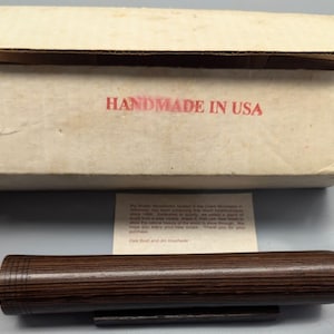 Vintage Kaleidoscope Teleidoscope Discontinued Expensive Hand-Carved Wenge Wood 7&quot; with Base Stand