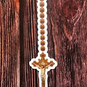 Rosary Catholic Sticker 4” Matte