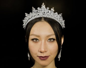 Couronne de mariée Swarovski en argent et zircon. Diadème de mariage en cristal, diadème de Quinceanera, casque de mariée, couronne de mariage, diadème pour femme, diadèmes,