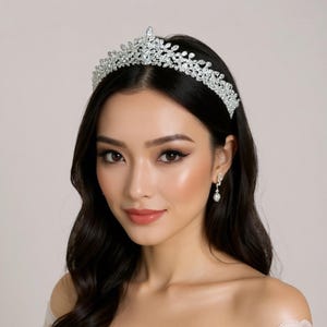 Luxury Crystal Bridal Tiara – Handmade Zircon Wedding Crown, Elegant Headpiece for Bride