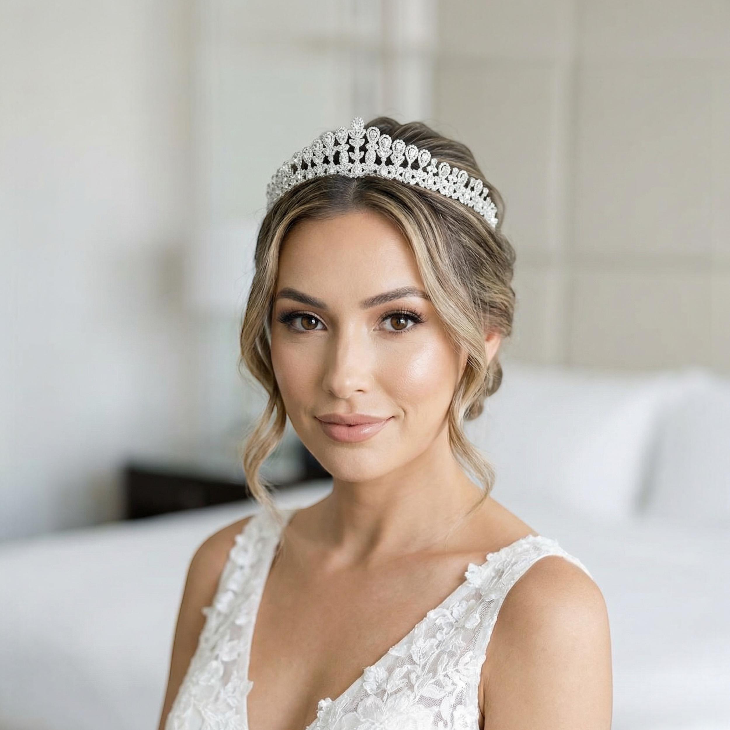 Bridal Headpiece, Wedding crown, Royal Princess Tiara, Cubic Zirconia Crown Cubic Zirconia Crown Wedding Crown DUCHESS Bridal Tiara  main image 3