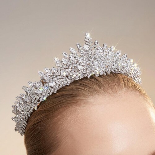 ⭐?Handmade NEW Crystal Tiara! Cz Crystal. Artistic CZ Tiara – Holly Hardwick Crowns main image 2
