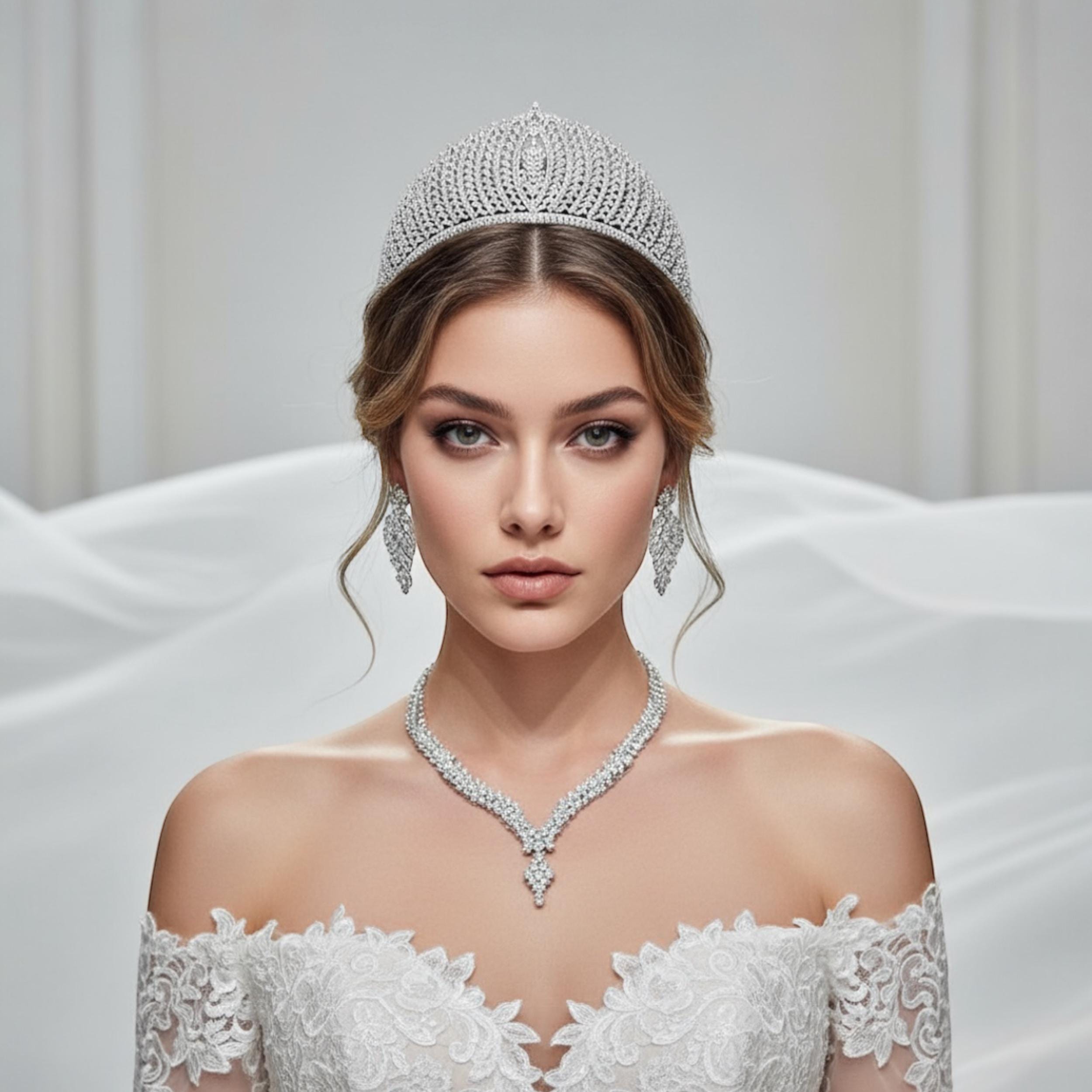 Extra Large luxury statement tiara crown wedding quinceañera Quinceanera Tiara, Bridal Tall Crown, Pageant Crown, Quince  main image 2