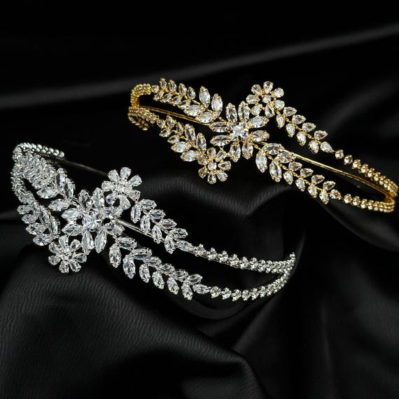 Elegant Gold and Silver Crown Large Crystal Rhinestone Crown - Gold Crown/silver Crown for  main image 2
