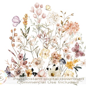 Pressed Flowers PNG, Weide, Wildflowers, Floral, Cottagecore Design, Boho Wildflowers, Botanisch, Natuur, Tuin, Downloaden, Sublimatie