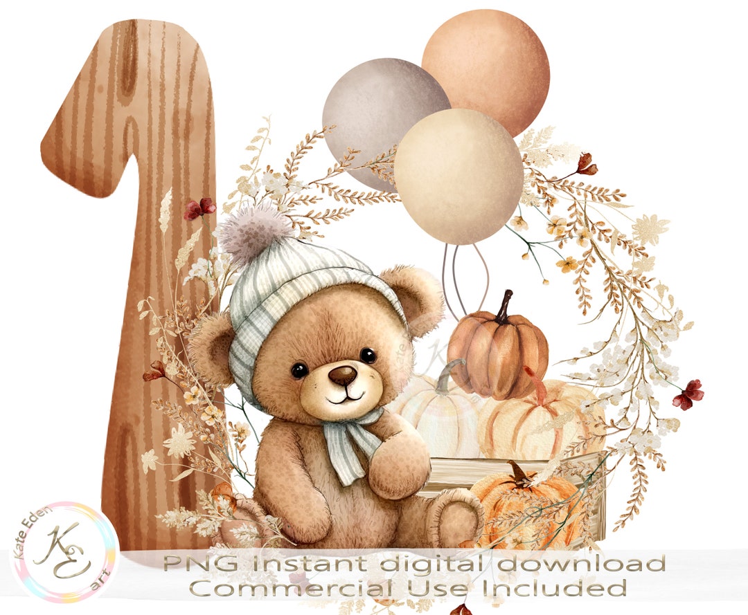 1st Birthday PNG, Beary 1st Birthday, Sublimation, Cute Teddy Bear