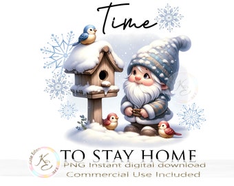 Winter Gnome PNG, Winter PNG, Gnome Sublimation Design, Digital Download, Card Image, Winter Mug Design, Cute Gnome Clipart, Cold outside,