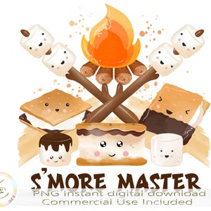 S'more master PNG, Smores Clipart, Fogueira, Download instantâneo, Smore, Acampamento, Fogueira, Acampamento Engraçado PNG, Fogueira png Clipart, Lareira