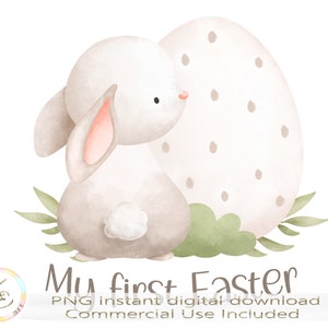 My first Easter PNG, Cute Easter Bunny, Unisex, Baby's First Easter, Instant Digital Download, Sublimation, 1st Easter png, Cute Easter SVG