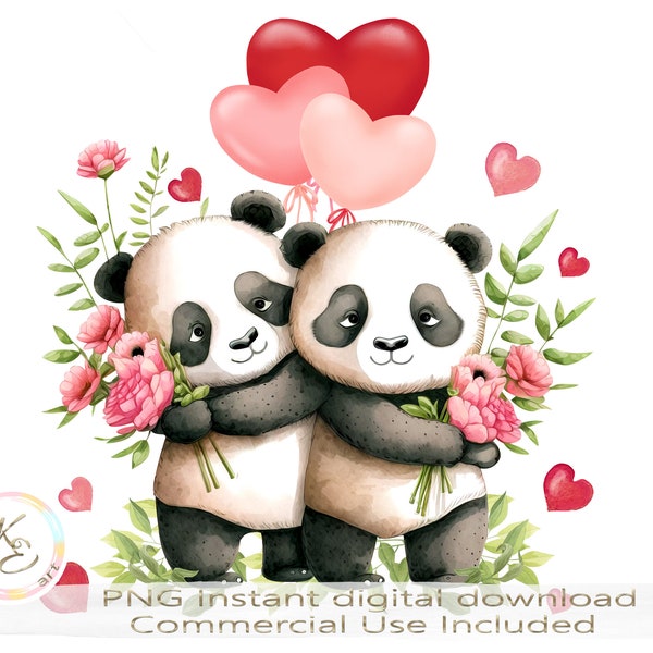 First Valentines together PNG, First Valentines Married, Download, Sublimation, Mr and Mrs, Cute Pandas, First Valentines as a couple,