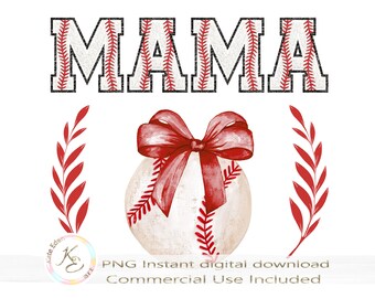 Coquette Baseball PNG, Baseball Mama, Matching Girl Mom, Mom Daughter, Sublimation Design, Instant Digital Download, Baseball Mom PNG,