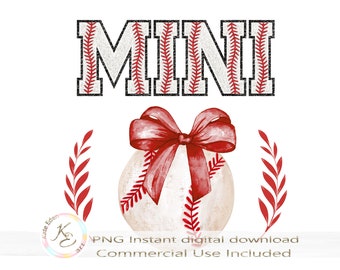 Coquette Baseball PNG, Mini Girl, Matching Girl Mom, Mom Daughter, Sublimation Design, Mamas Minis, Instant Digital Download, Cute coquette