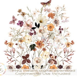 Pressed Flowers PNG, Weide, Wildflowers, Floral, Cottagecore Design, Boho Wildflowers, Botanisch, Natuur, Tuin, Downloaden, Sublimatie