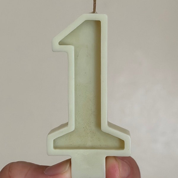 Natural Matcha Dyed Light Green Number Birthday Candle