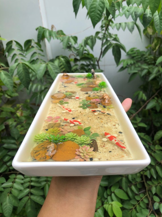 Handmade Koi Pond Koi Fish Pond Clay Koi Fish Miniature Etsy
