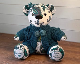 Personalised Memory Bear: Keepsake Remembrance Gift from Loved One's Clothing