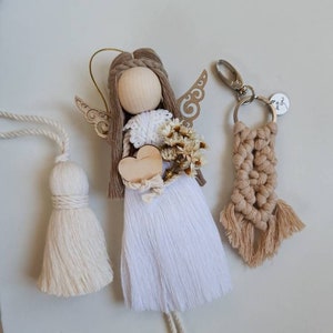 Macrame doll,angel guardian,giftbox for douther,baptism, communion,christening,bride gift,newborn present,mother's day,girlfriend birthday,