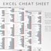 Microsoft Excel Shortcuts | Printable Excel Cheat Sheet | Workbook ...