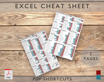 Microsoft Excel Shortcuts | Printable Excel Cheat Sheet | Workbook Productivity | Excel Key Strokes | Windows | Mac | Excel Ninja | Autumn
