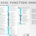 Microsoft Excel Functions Printable Excel Cheat Sheet Workbook ...