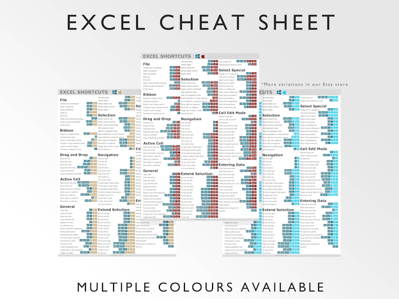 Microsoft Excel Shortcuts Printable Excel Cheat Sheet Workbook Microsoft Excel Shortcuts Printable Excel Cheat Sheet Workbook