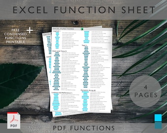 Excel Functions Cheat Sheet | Printable Guide (PDF)