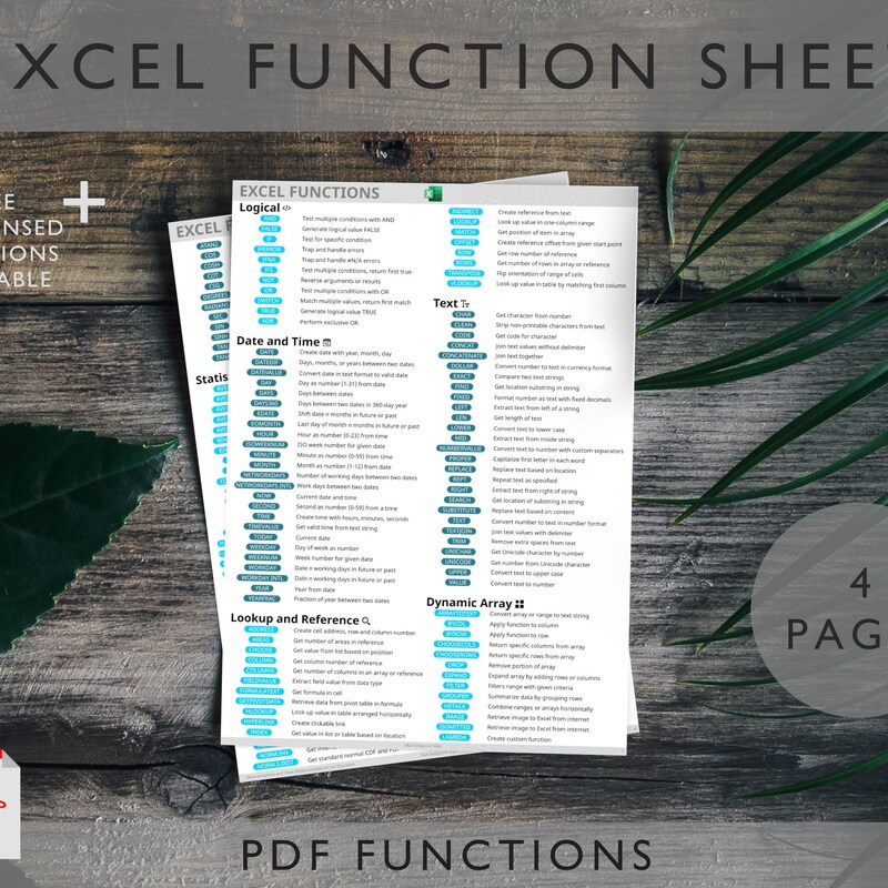 Excel Cheat Sheet 2025 - Etsy UK