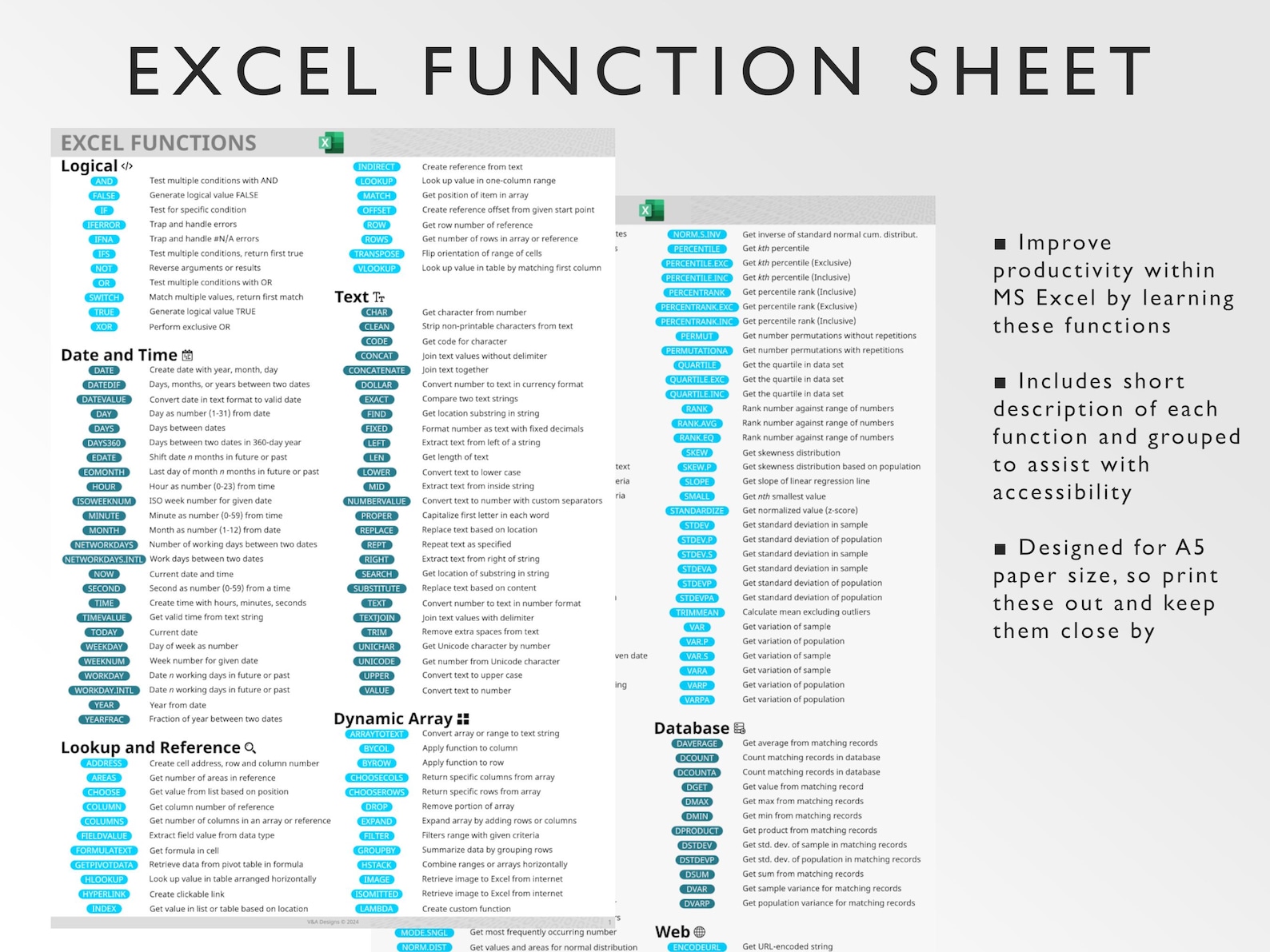 Microsoft Excel Functions Printable Excel Cheat Sheet Workbook Microsoft Excel Functions Printable Excel Cheat Sheet Workbook