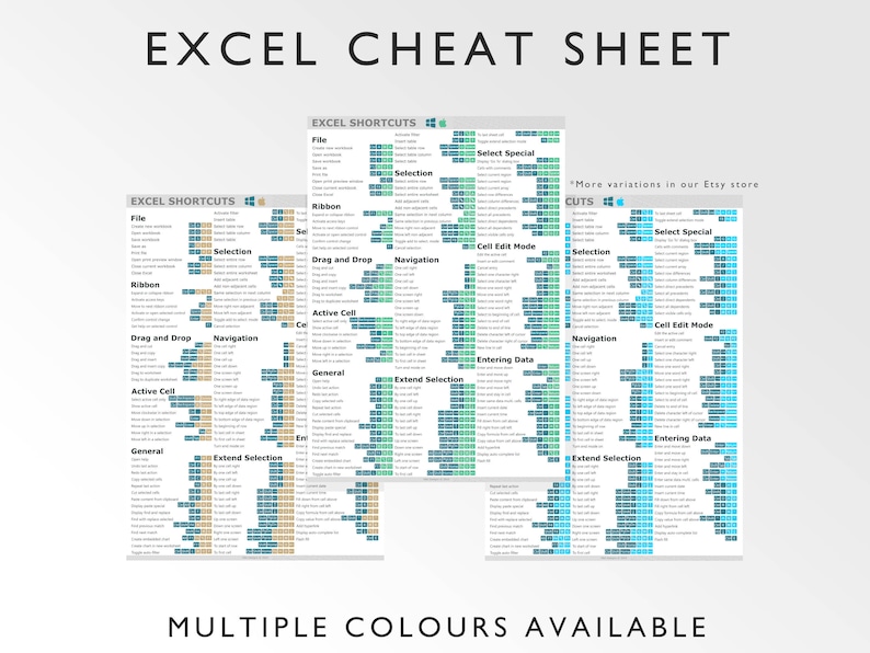 Microsoft Excel Shortcuts | Printable Excel Cheat Sheet | Workbook ...