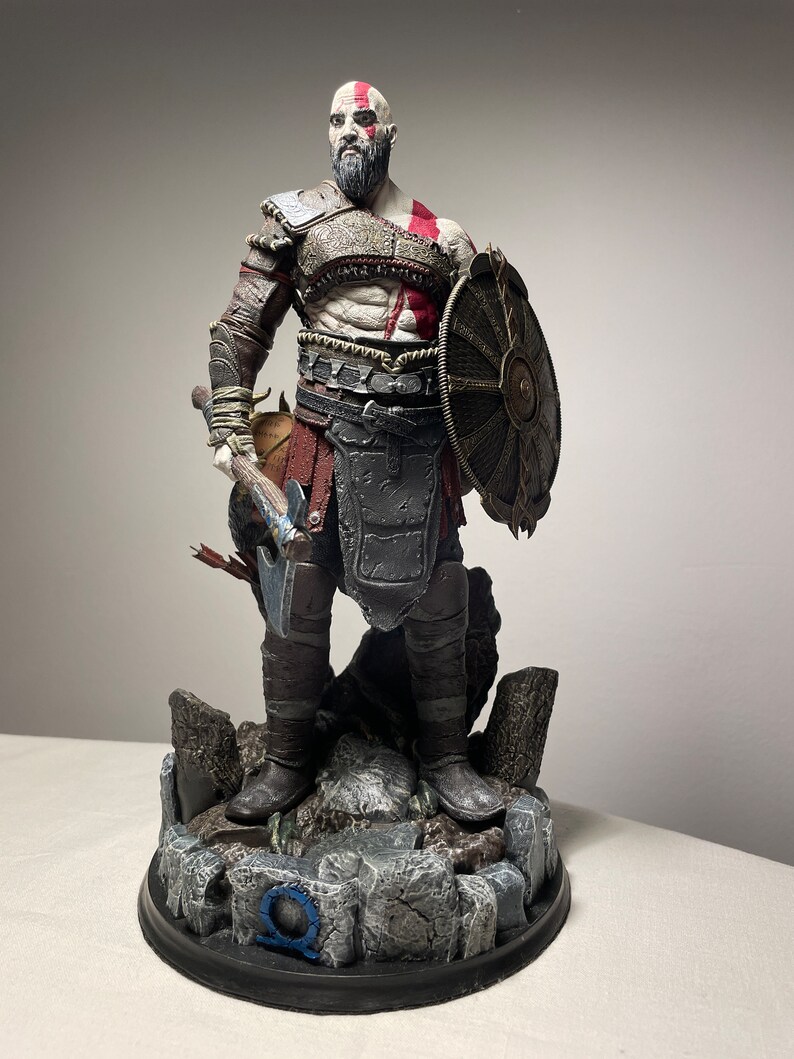 Kratos Statue 24 Cm God of War Ragnarök Figurine Painted 3D Sculpture