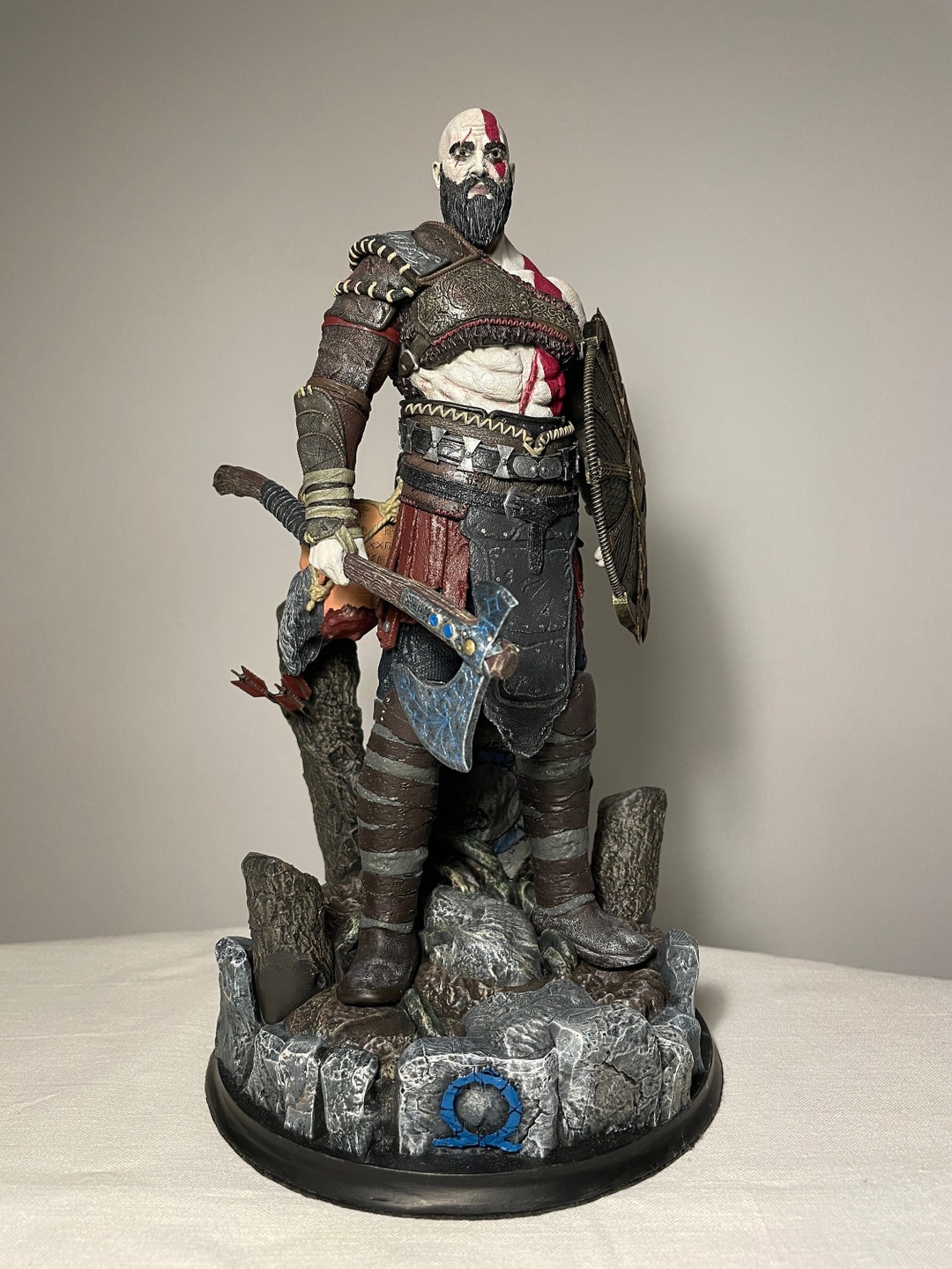 Kratos Statue 24 Cm God of War Ragnarök Figurine Painted 3D Sculpture ...