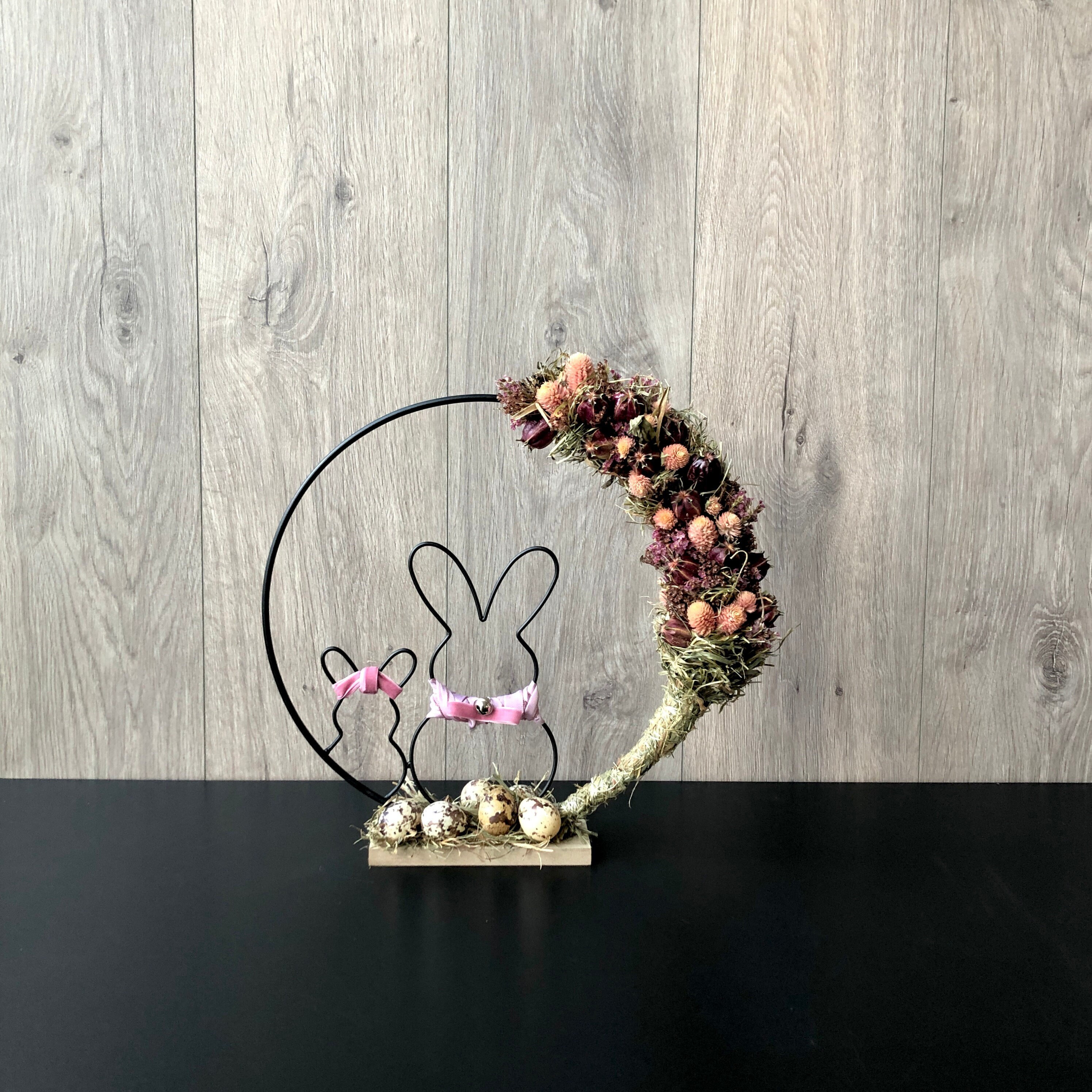 SEWACC 10er-Set Metall-Blumenreifen Mit Holzständer – Mondförmige Tischdeko Für Hochzeit & DIY