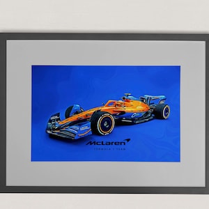 Vector Artwork of the McLaren Formula 1 Racing Car. Printable Digital Wall Art, Download Multiple Sizes, Inc Samsung Frame TV Format, F1