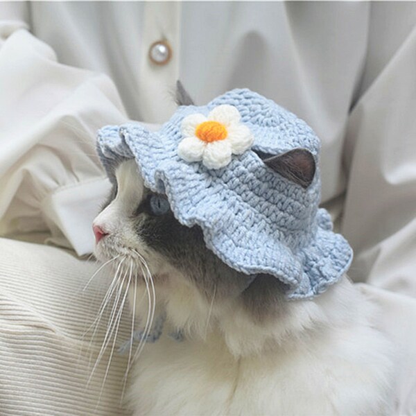 Flower Cat Hat Etsy