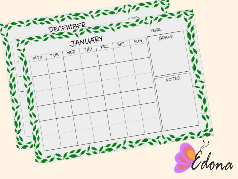 Simple Printable and Fillable Daily and Monthly Planner theme - Etsy