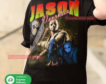 Jason Horror Vintage Unisex Shirt, Vintage Jason Horror TShirt Geschenk für Sie und Ihn, Bester Jason Horror - Express Versand verfügbar