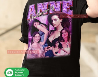 Anne Hathaway Vintage Unisex Shirt, Vintage Anne Hathaway TShirt Gift For Him and Her, Best Anne Hathaway- Express Shipping Available