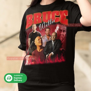 Chemise unisexe vintage Bruce Willis, cadeau tshirt Bruce Willis vintage pour elle et lui, meilleur Bruce Willis - livraison express disponible